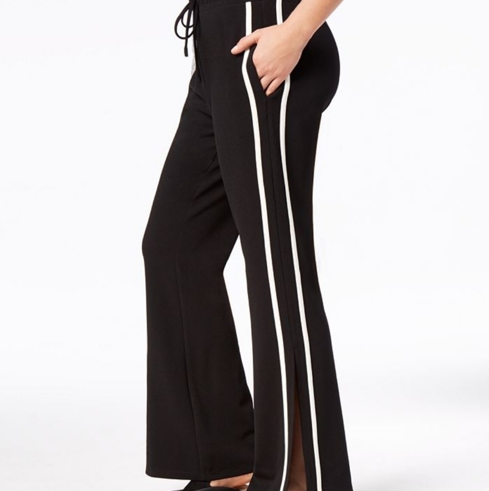 Bar III Black Side Stripe Joggers - Picture 2 of 5